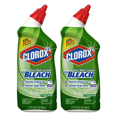 Clorox Toilet Bowl Cleaner Clinging Bleach Gel 24 oz "2-PACK"