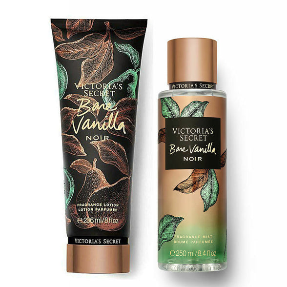 Victoria's Secret Bare Vanilla Noir Mist 8.4 oz & Body Lotion 8.0 oz "2-PACK"