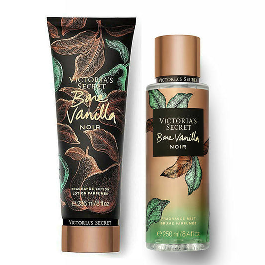 Victoria's Secret Bare Vanilla Noir Mist 8.4 oz & Body Lotion 8.0 oz "2-PACK"