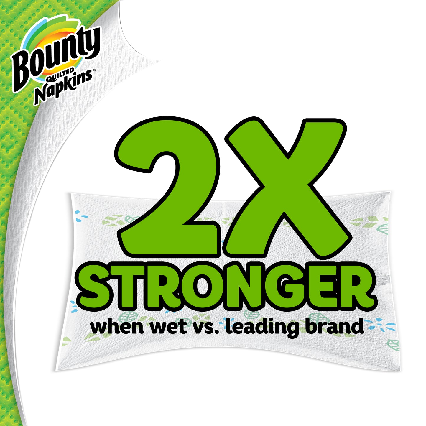 Bounty Everyday Paper Napkins, White Print, 200 Count x 2 = 400 count (Pack of 2)