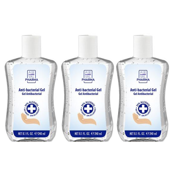 Anti-bacterial Gel 70% Alcohol 8.1 oz By Air Val Pharma (3-Pack)