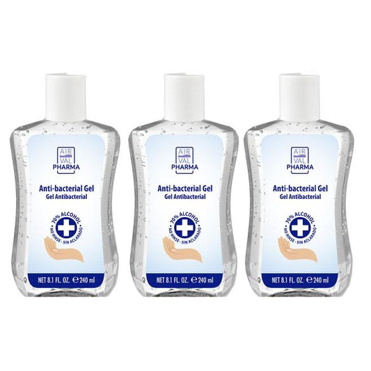 Anti-bacterial Gel 70% Alcohol 8.1 oz By Air Val Pharma (3-Pack)