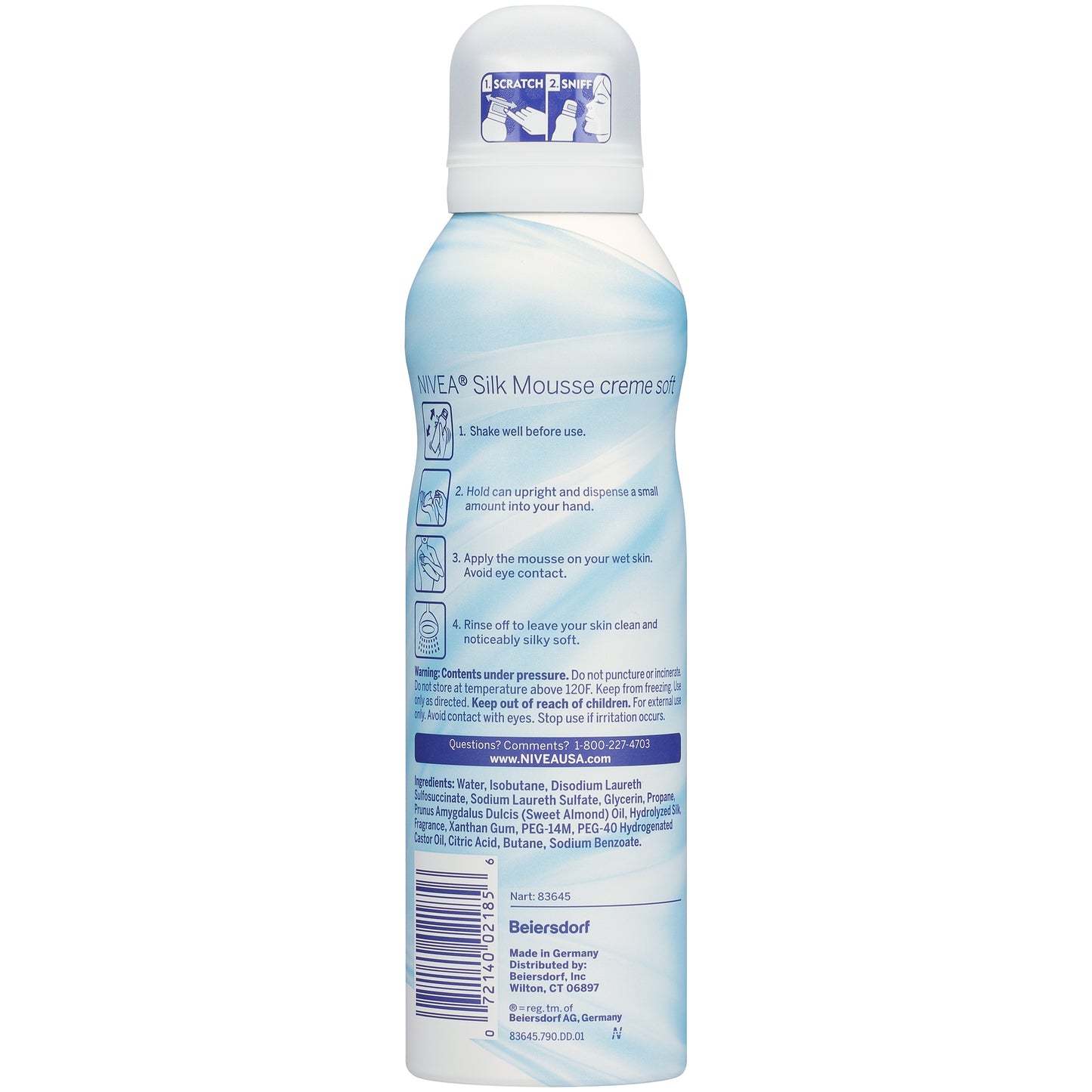 Nivea Creme Soft Foaming Silk Mousse Body Wash Vanilla and Jasmine Blossom 6.8 oz "3-PACK"