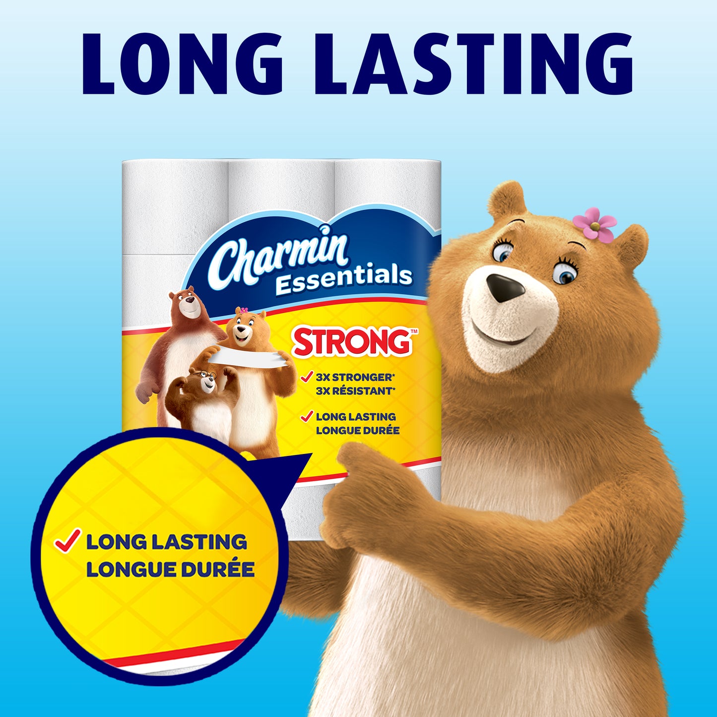 Charmin Essentials Strong Toilet Paper, 12 Mega Rolls = 48 Regular Rolls