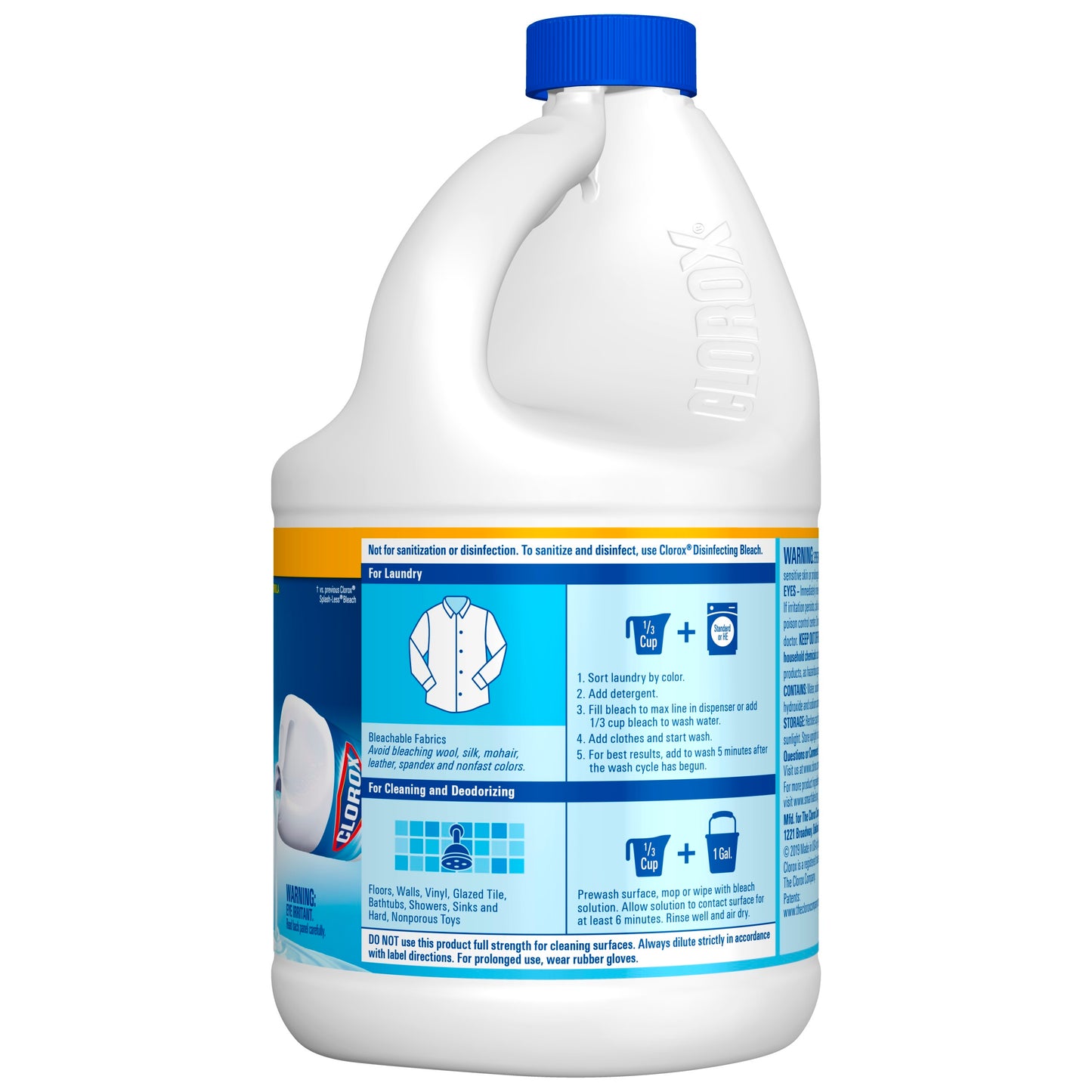 Clorox Splash-Less Liquid Bleach, Regular (Concentrated Formula) 77 oz
