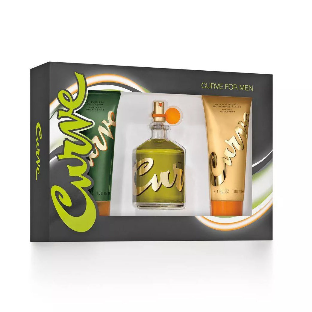 Liz Claiborne Curve 3 Piece Gift Set EDT 4.2 oz 125 ml Men