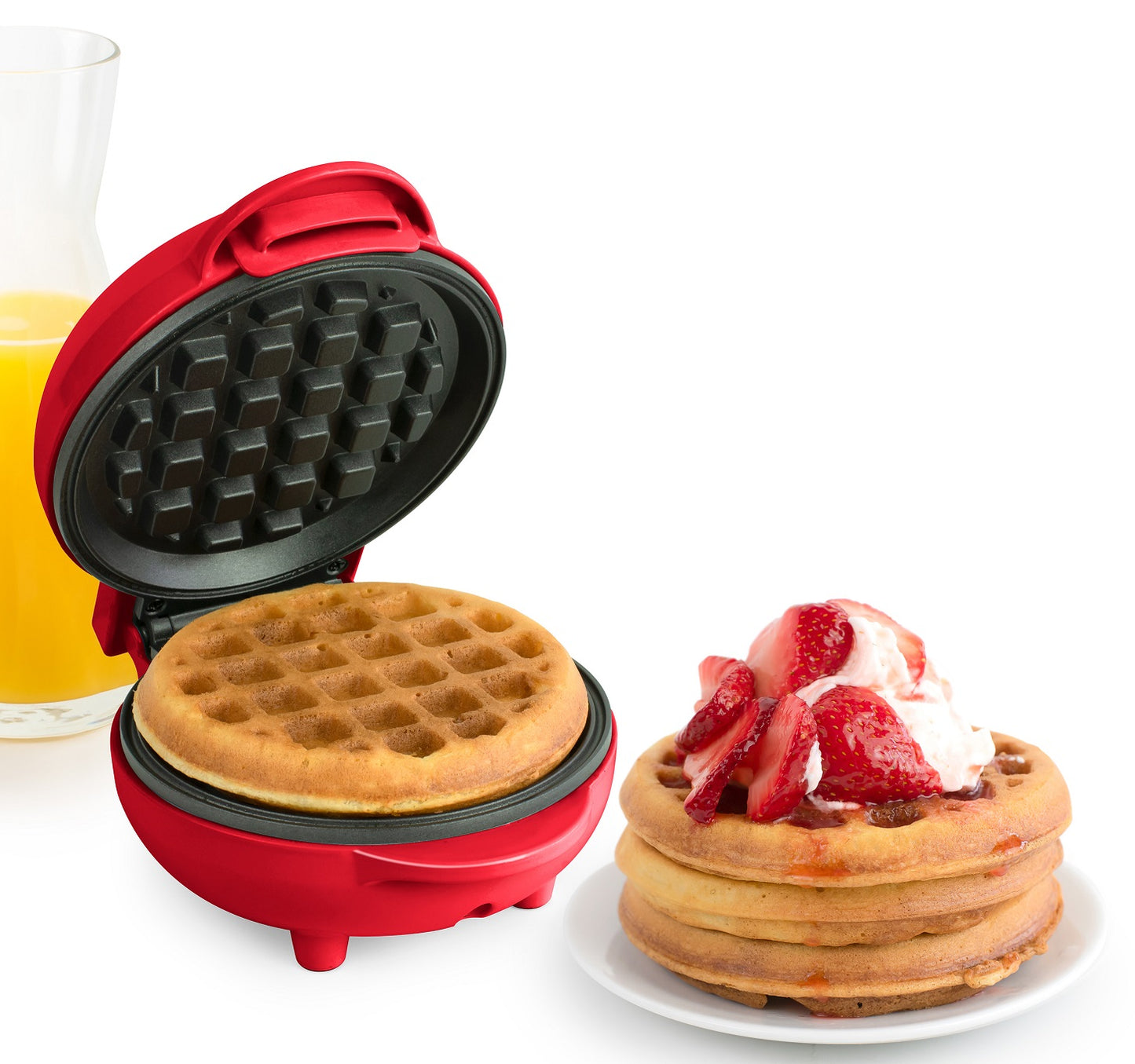 Nostalgia My Mini Personal Electric Waffle Maker Red