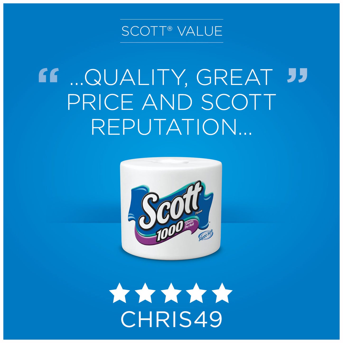 Scott 1000 Sheets Per Roll Toilet Paper 20 Rolls = 20,000 Sheets