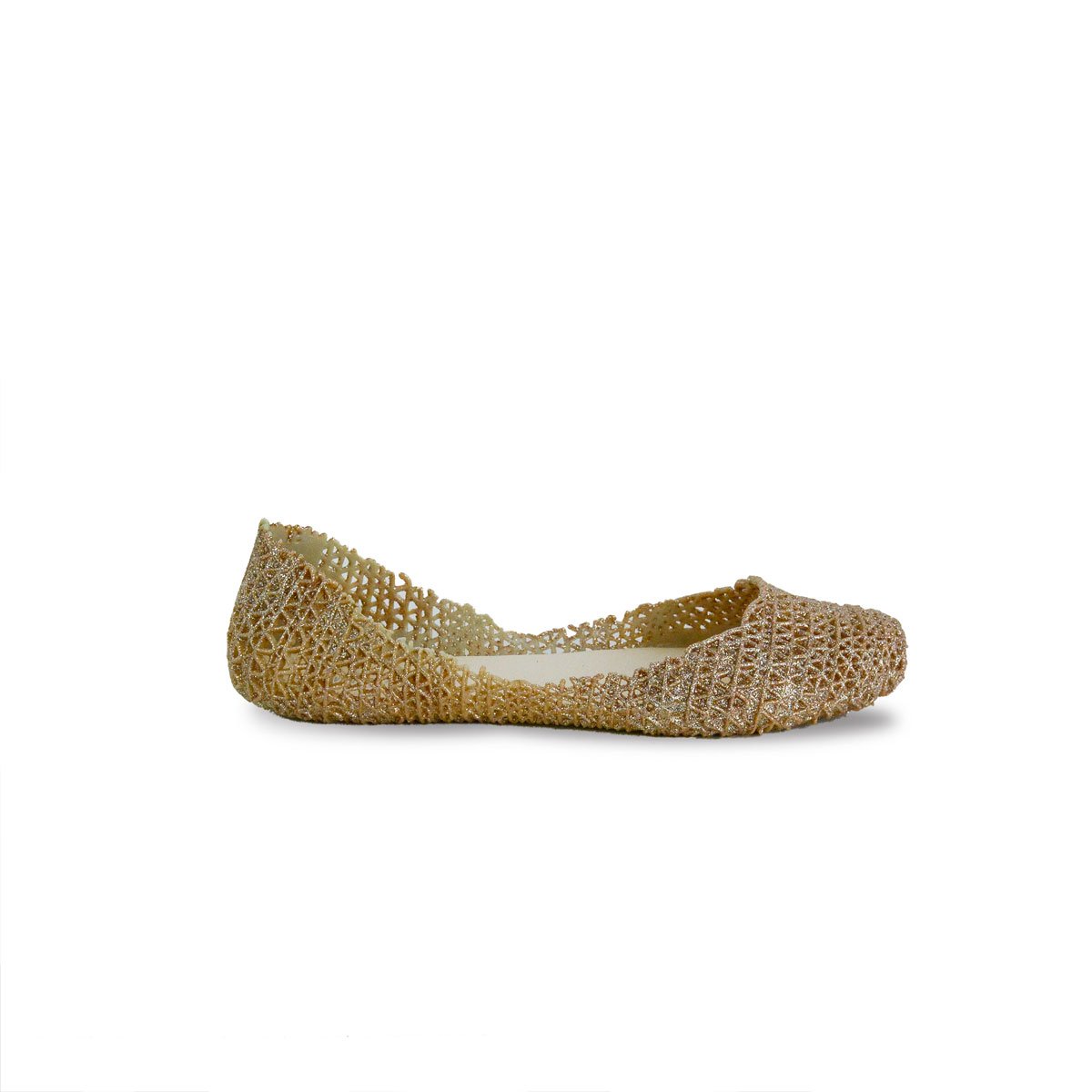 Victoria Adames Paris Jelly Ballet Flat Light Gold