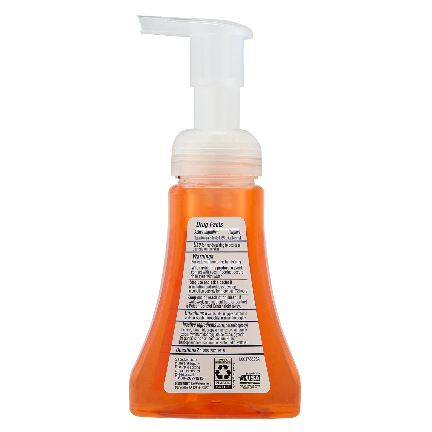 Equate Citrus Foaming Liquid Antibacterial Hand Soap, 7.5 oz