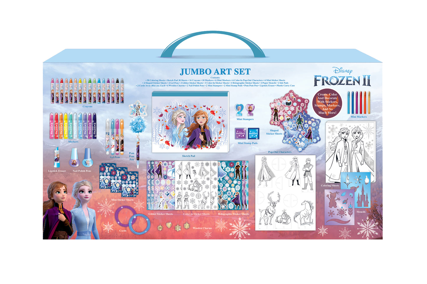 Disney Frozen 2 Jumbo Art Set, Gift for Kids, 500+ Pieces