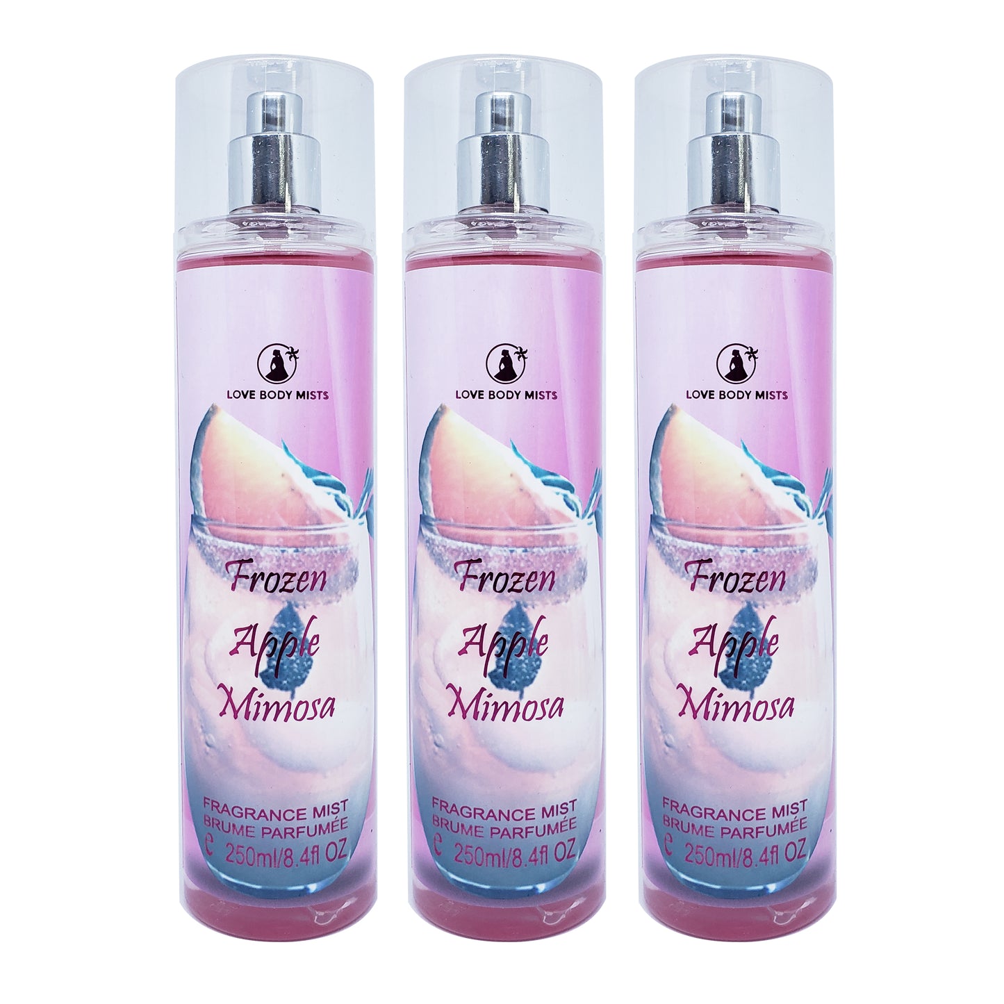 Love Body Mists Flowers and Fruits Spray 8.4 oz 250 ml 3-PACK