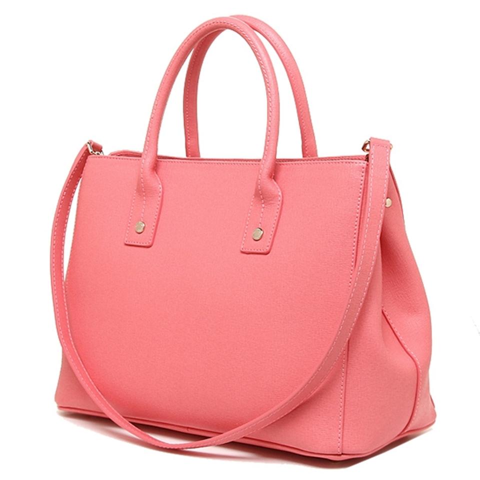 Furla Saffiano Linda Tote Peonia Pink Leather Shoulder Bag (768285)