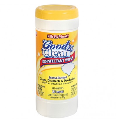 GOOD & CLEAN LEMON SCENTED DISINFECTANT WIPES, 30 CT. (Pack of 3 pcs)