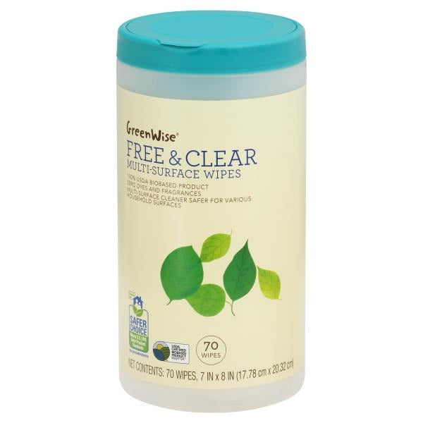 GreenWise Wipes, Multi-Surface, Lemon Scented 70 wipes