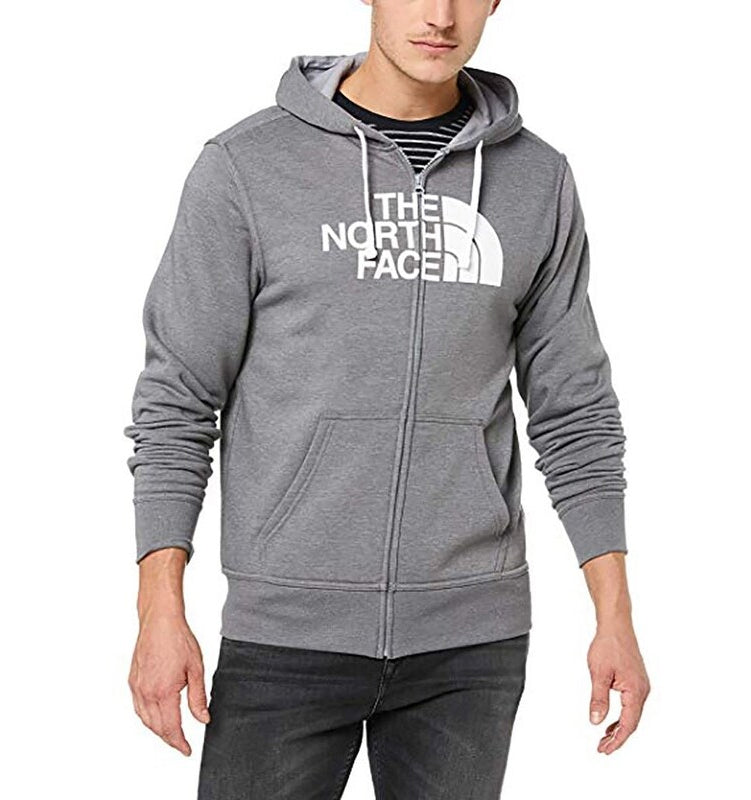 The North Face Men's Half Dome Full Zip Hoodie Medium Grey Heather/TNF White