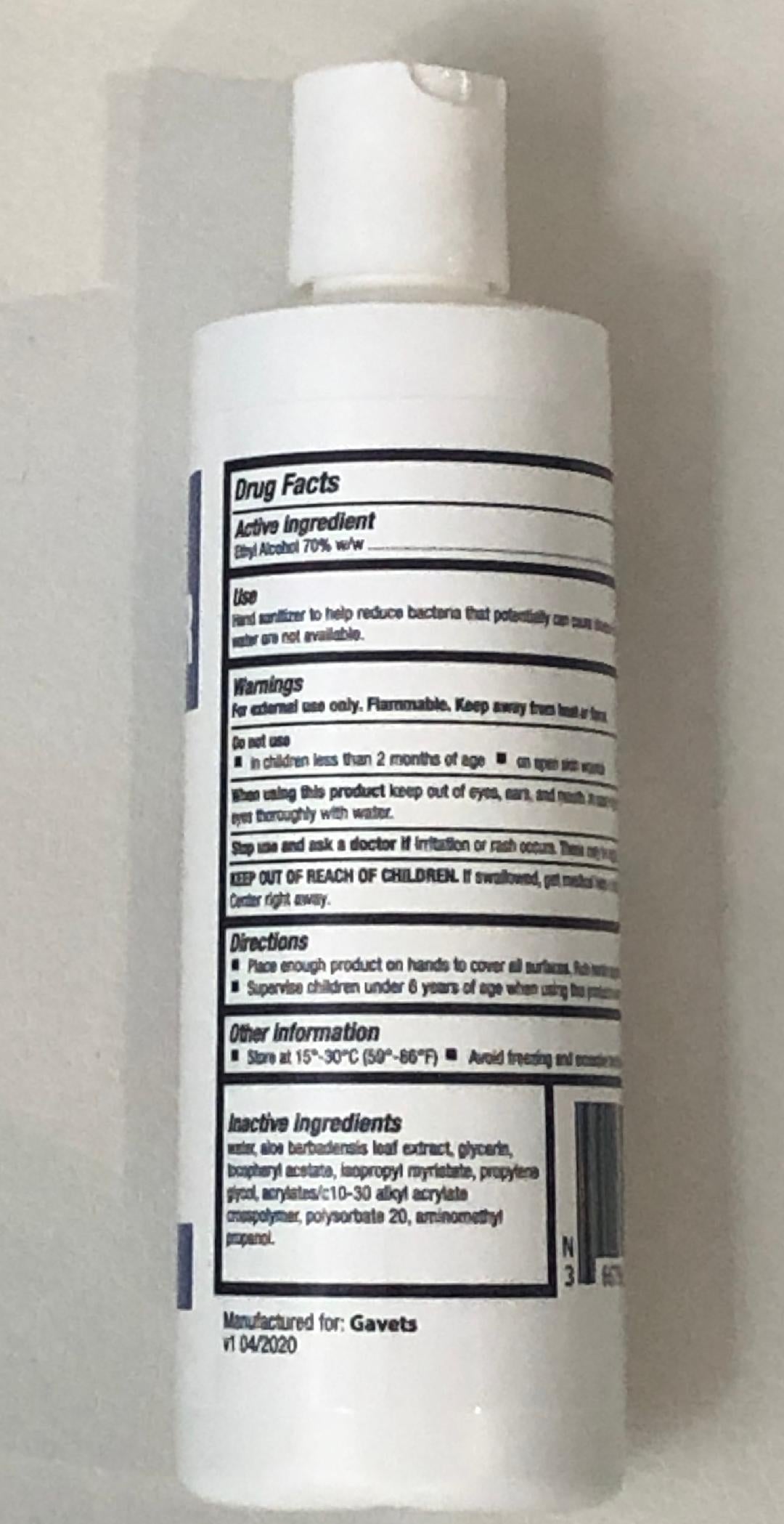 Hand Sanitizer 8 oz 237 ml, 70% Alcohol, Made in USA