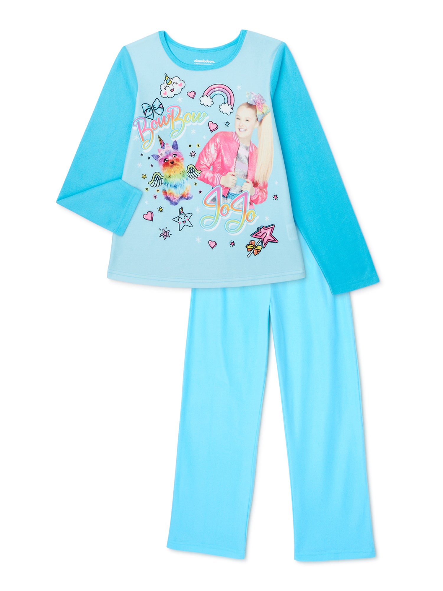 Nickelodeon Jojo Siwa Girls' Jojo and BowBow Shine 2 Piece Pajama Pant Set  (10) 