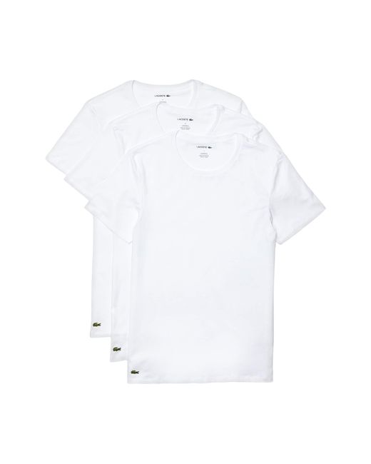partner Konvention Ræv Lacoste Men's White 3-pack Crew Neck Slim Fit Essential T-shirt – Rafaelos