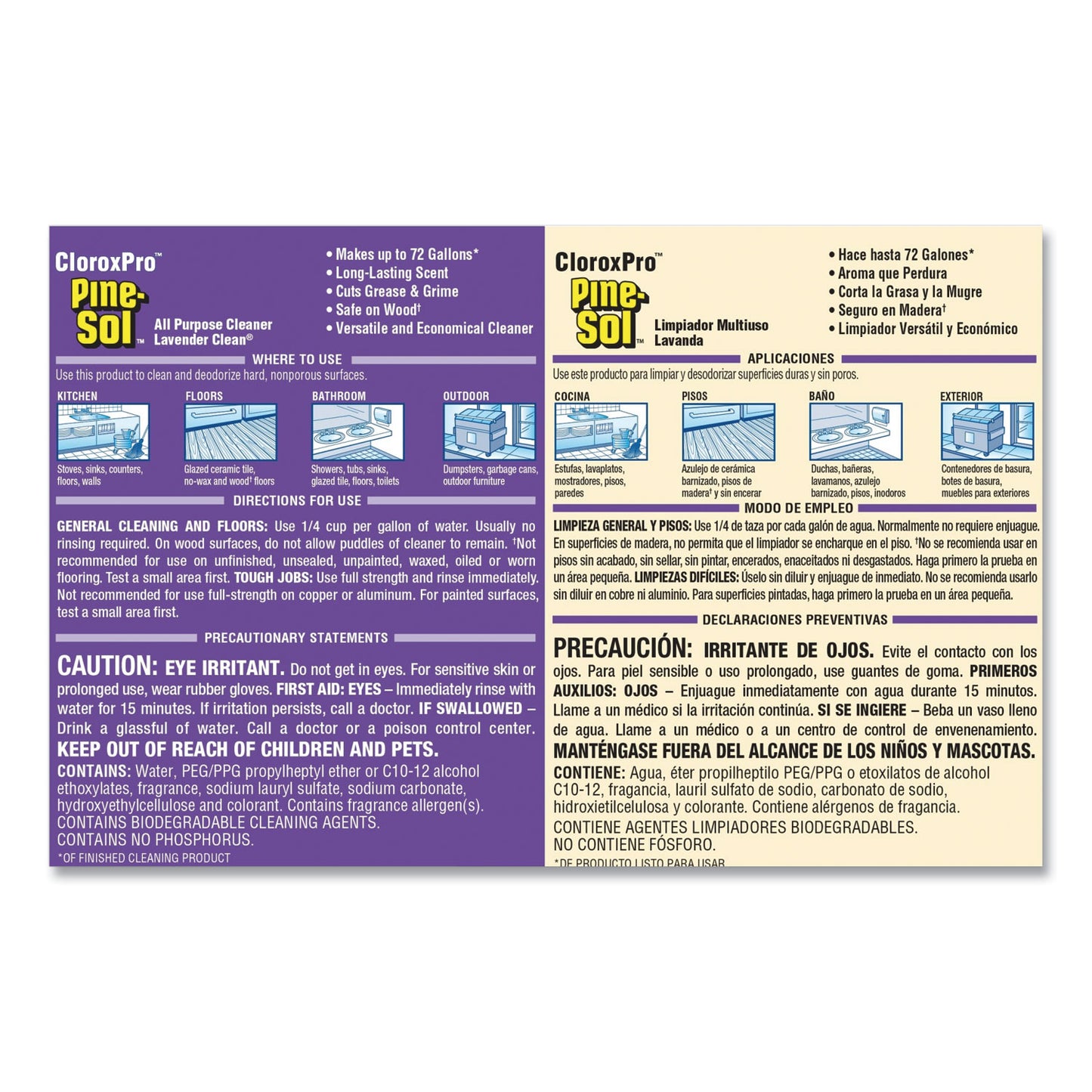 Clorox Pine-Sol All Purpose Cleaner 144 oz. Lavender Clean Scent (Pack of 3)