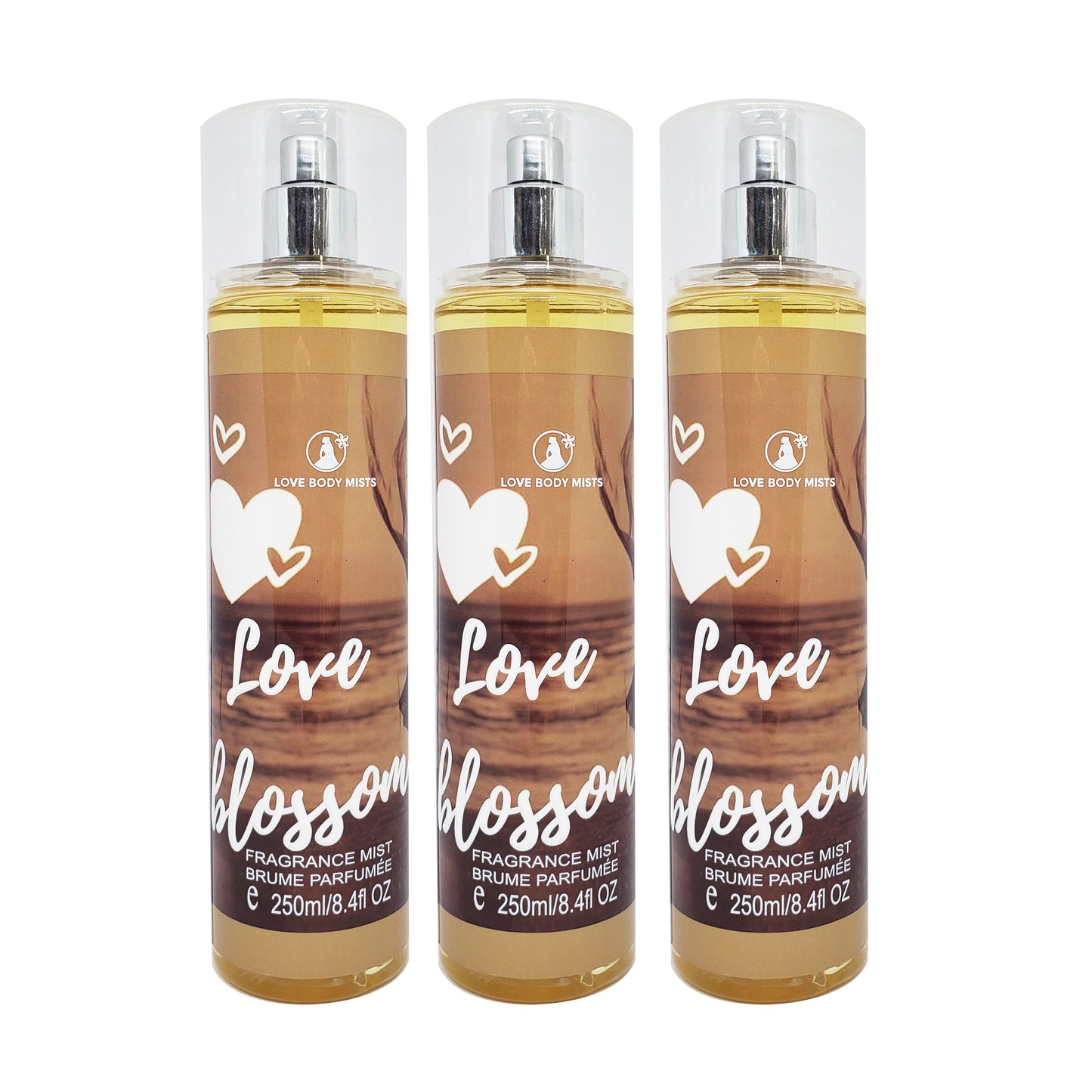 Love Body Mists Flowers and Fruits Spray 8.4 oz 250 ml 3-PACK
