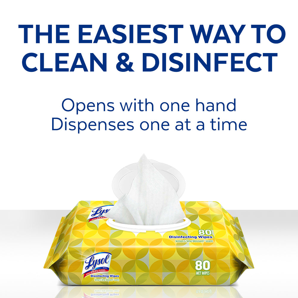 Lysol Handi-Pack Disinfecting Wipes, 80ct, Lemon & Lime Blossom Scent