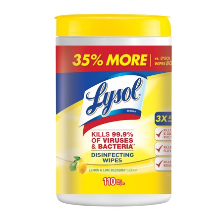 LYSOL Disinfecting Wipes 110 Count Lemon Lime All-Purpose Cleaner