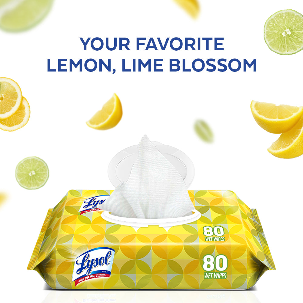 Lysol Handi-Pack Disinfecting Wipes, 80ct, Lemon & Lime Blossom Scent