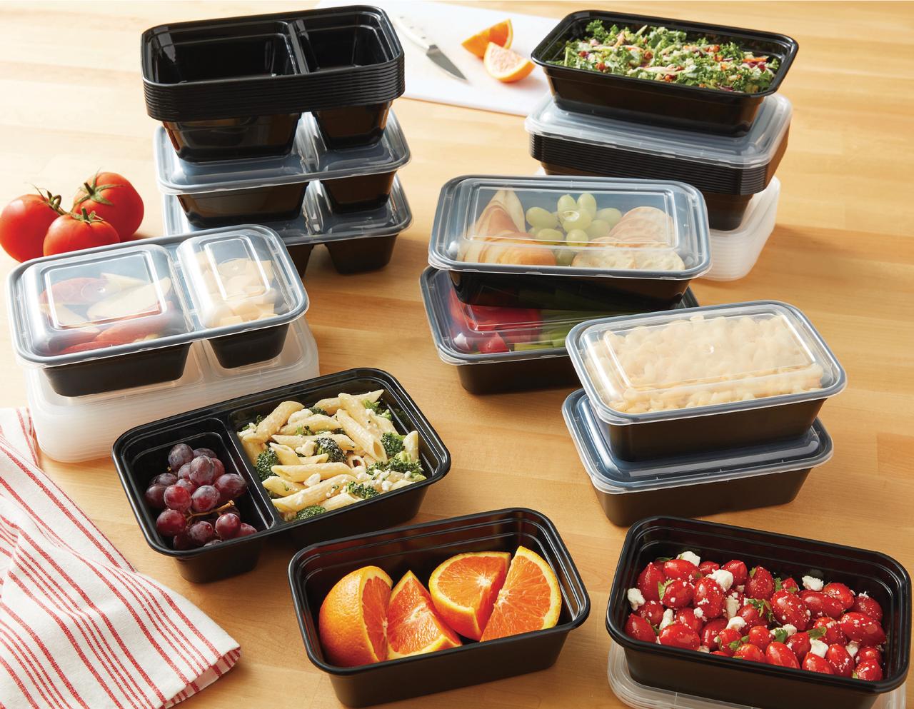 Tupperware Set of 2 Lunch It divided Container Meal Prep w/lids~Brand New
