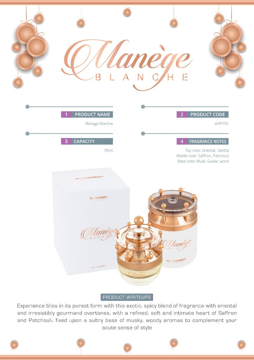 Al Haramain Manege Blanche 75ml Eau de Parfum
