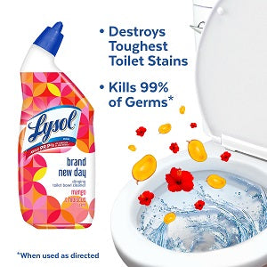 Lysol Toilet Bowl Cleaner, Brand New Day, Mango & Hibiscus, 24 oz (PACK OF 2 pcs)