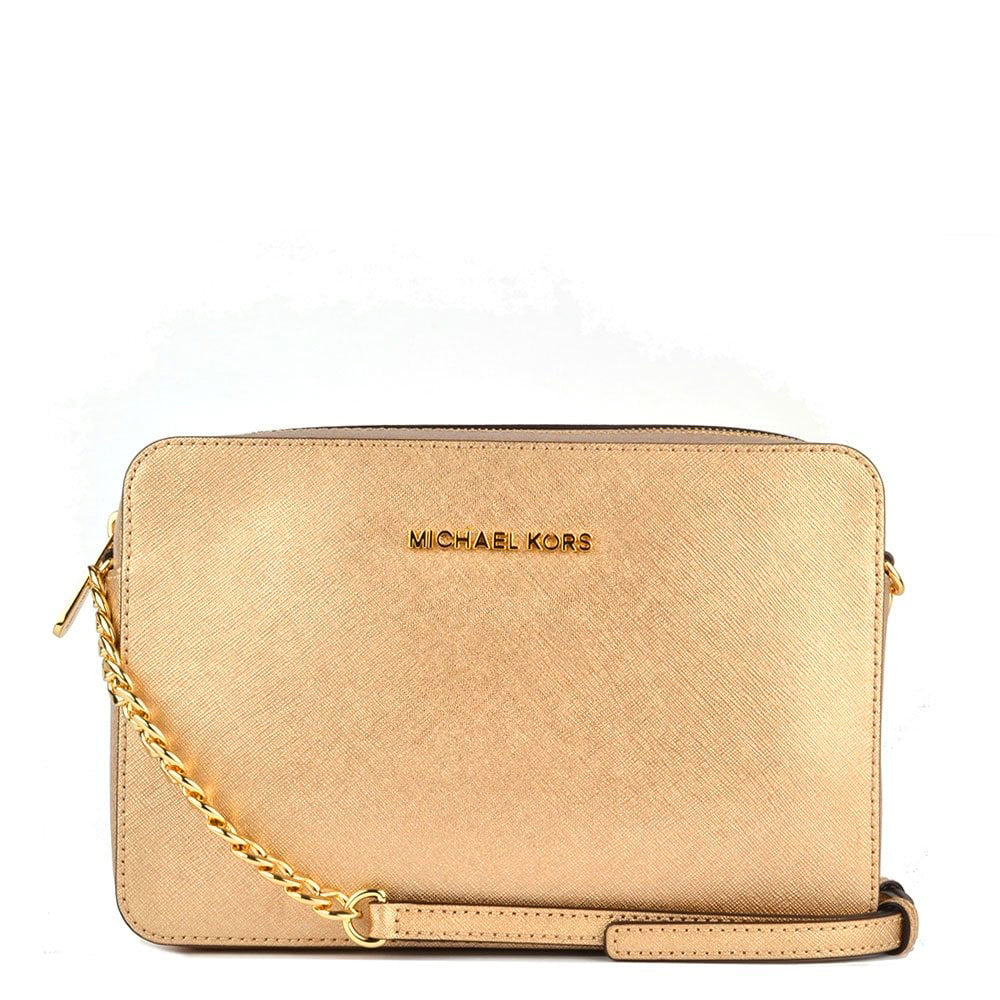 Michael Kors Jet Set Item LG Crossbody Leather Gold (35T8MTTC3M)