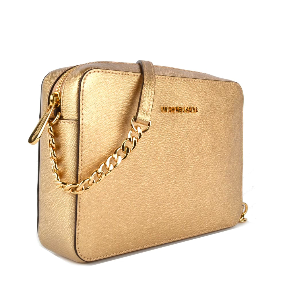 Michael Kors Jet Set Item LG Crossbody Leather Gold (35T8MTTC3M)