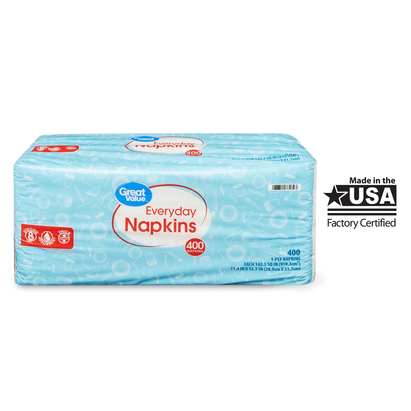 Great Value Everyday Paper Napkins, 400 Count