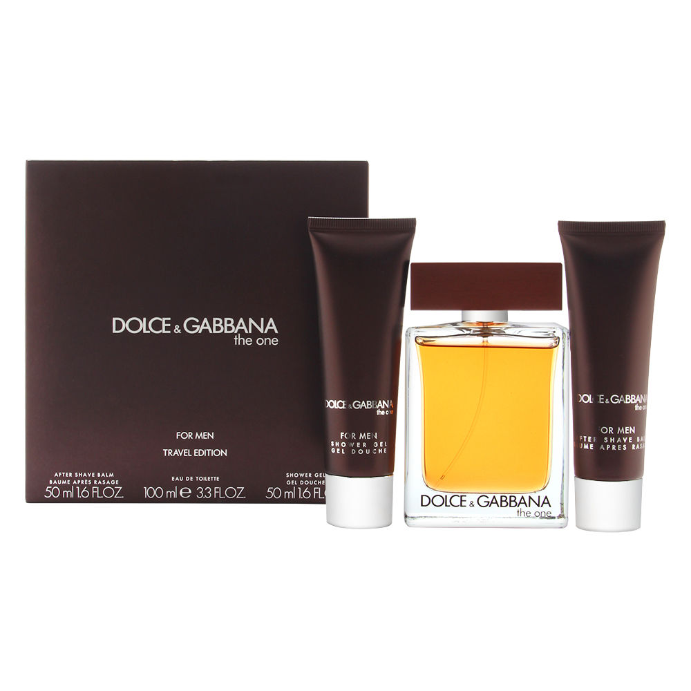 Dolce & Gabbana The One 3 Pc Set for Men (100ml Edt spray + 50ml After Shave Balm + 50ml Shower Gel