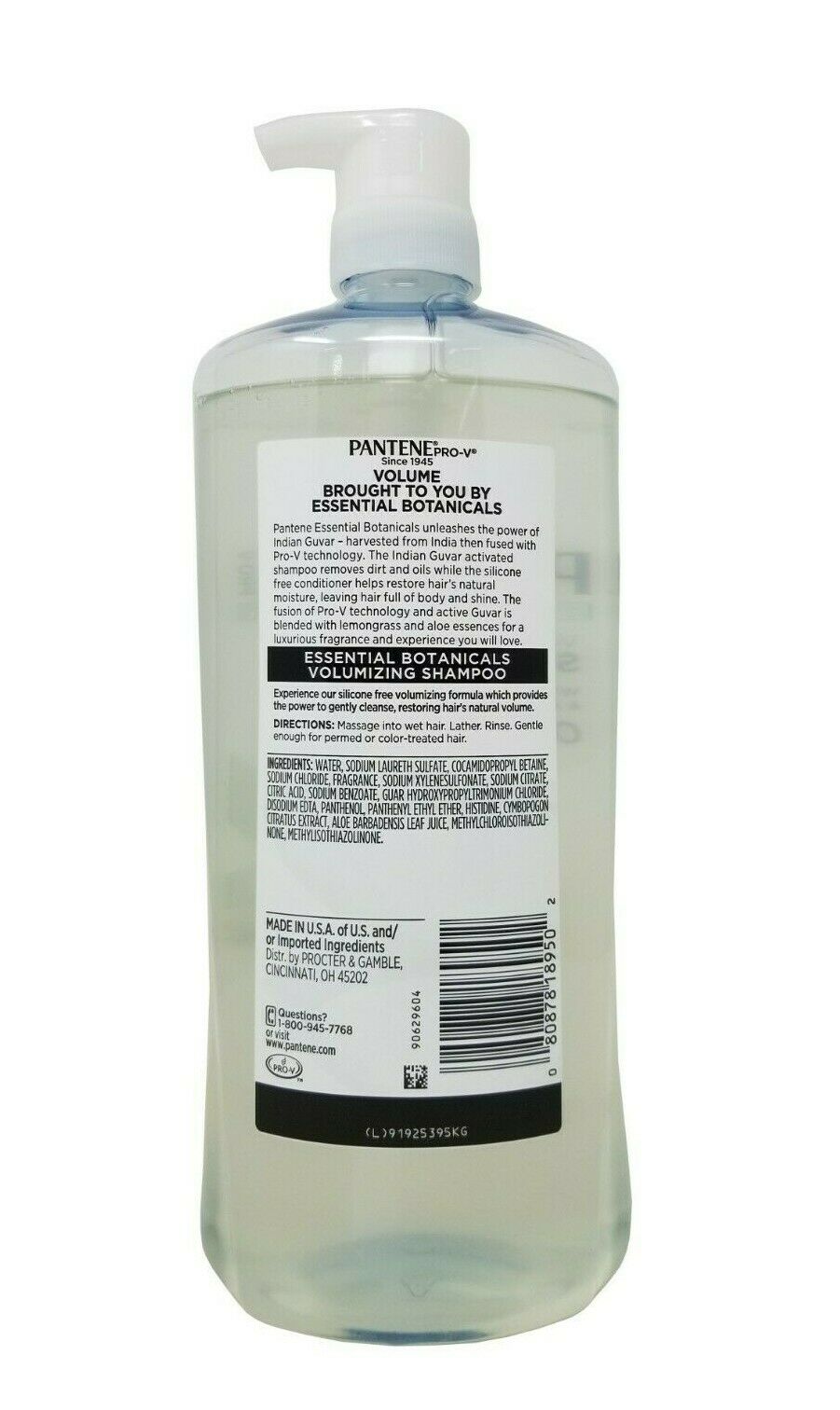 Pantene Volumizing Shampoo with Lemongrass & Aloe Essences 38.2 FL