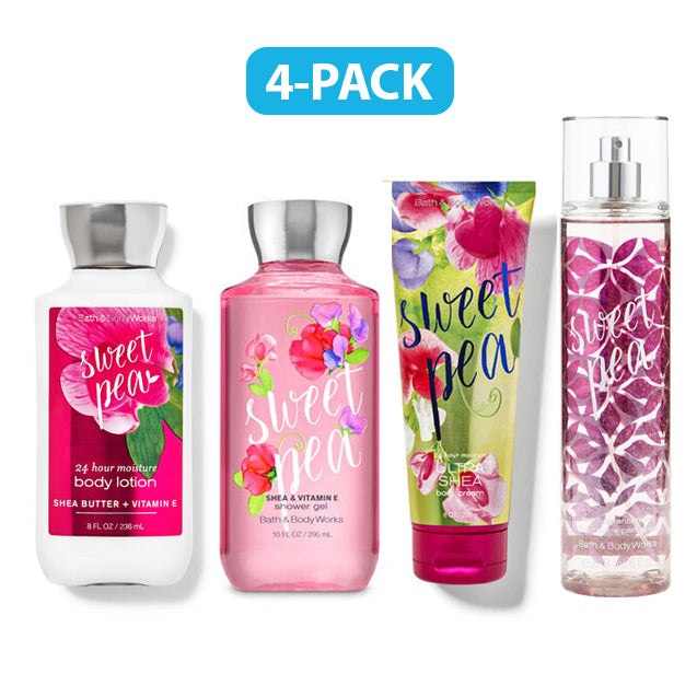 Bath Body Works Sweet Pea Fragrance Mist, Body Lotion, Shower