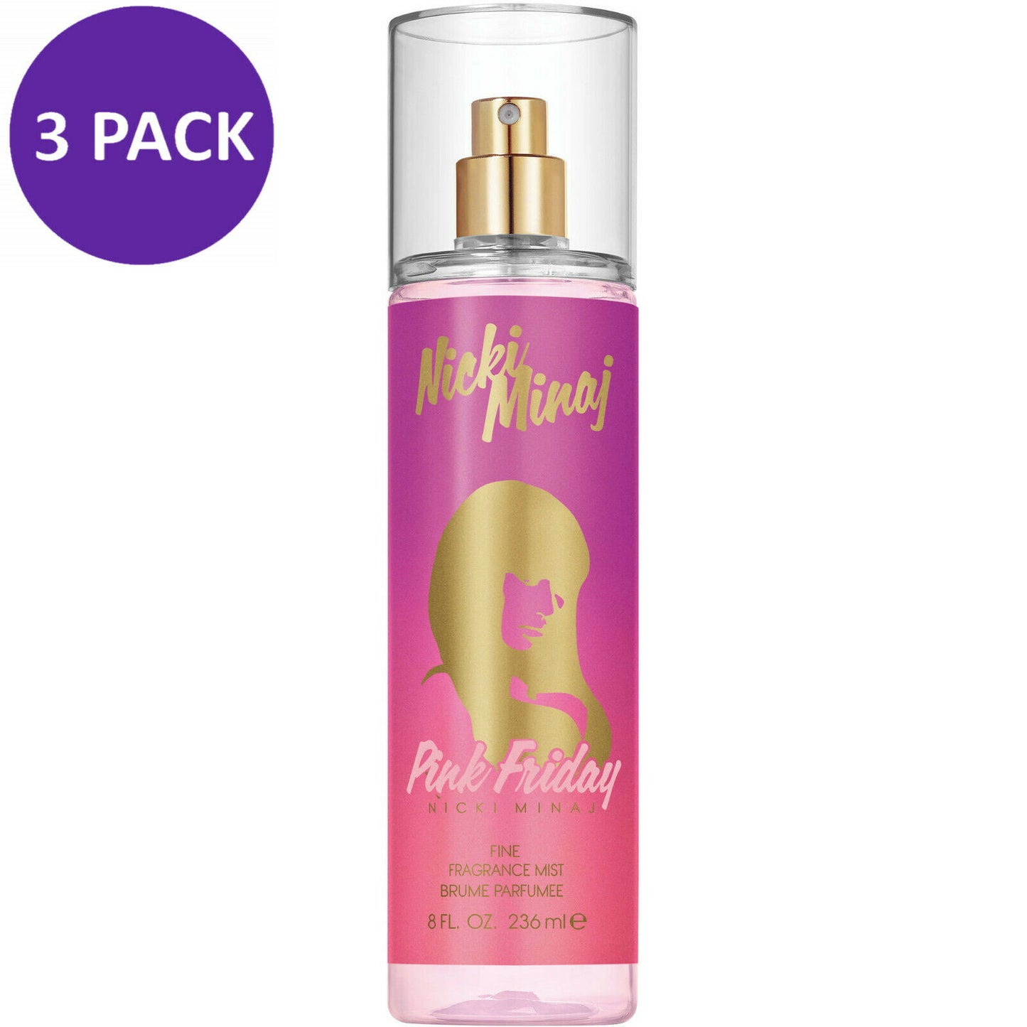 Nicki Minaj Pink Friday 8 oz Body Mist 236 ml Women (3 Pack)