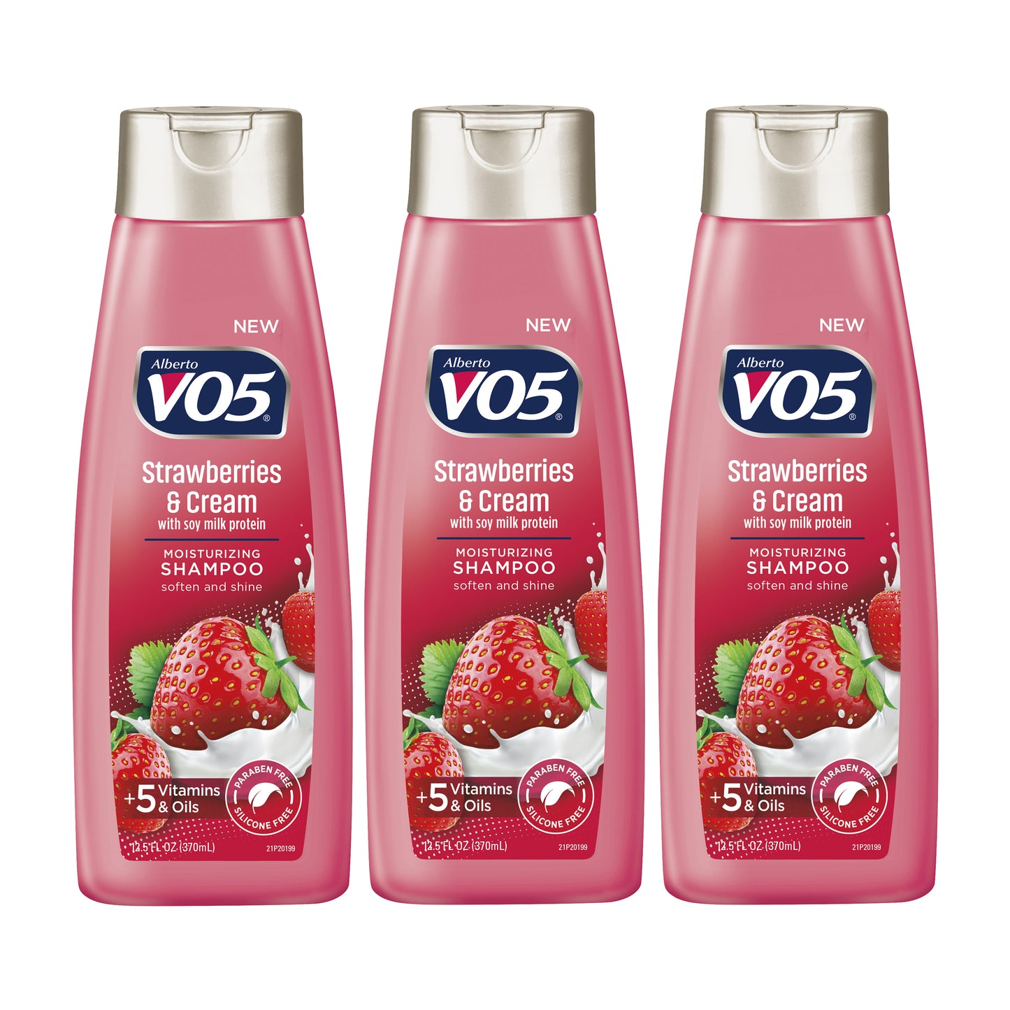 VO5 Hydrating Milk, Hydrating Shampoo, Strawberries & Cream 12.5 oz (Pack of 3)