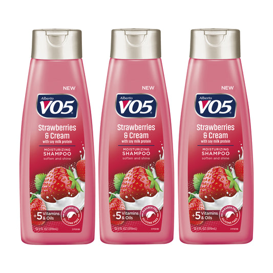 VO5 Hydrating Milk, Hydrating Shampoo, Strawberries & Cream 12.5 oz (Pack of 3)
