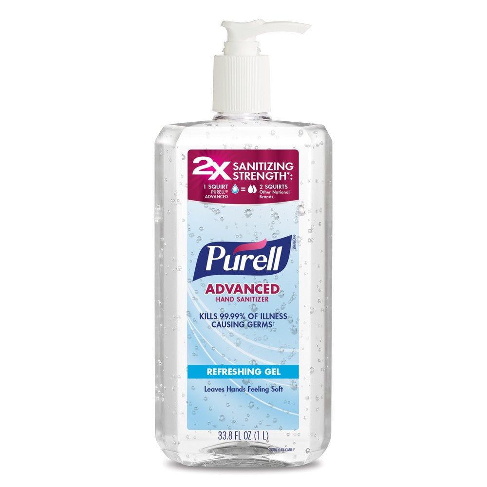 PURELL Advanced Hand Sanitizer Refreshing Gel, (33.8 oz) 1 L Pump Bottle