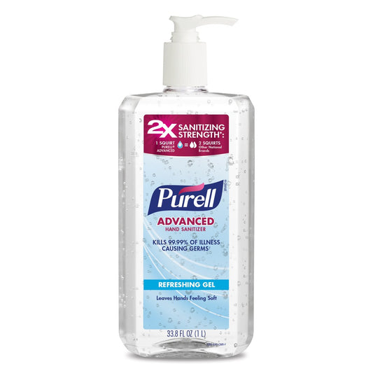 PURELL Advanced Hand Sanitizer Refreshing Gel, (33.8 oz) 1 L Pump Bottle