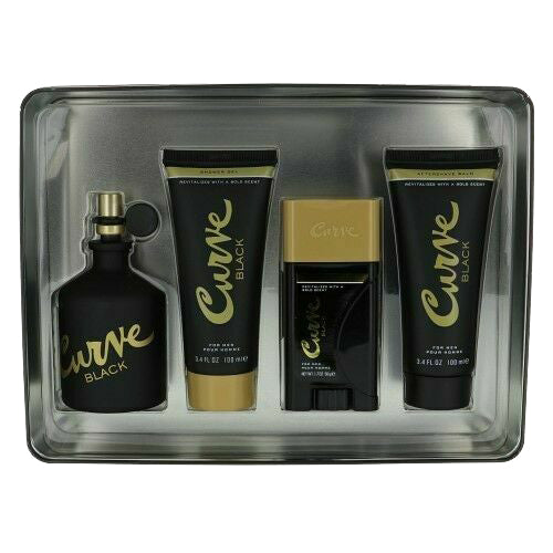 Liz Claiborne Curve Black 4 pc Gift Set EDT 4.2 oz Men