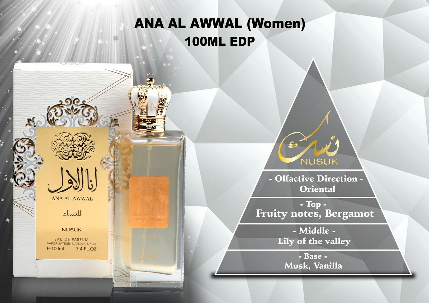 Nusuk Ana Al Awwal EDP 3.4 oz 100 ml Women