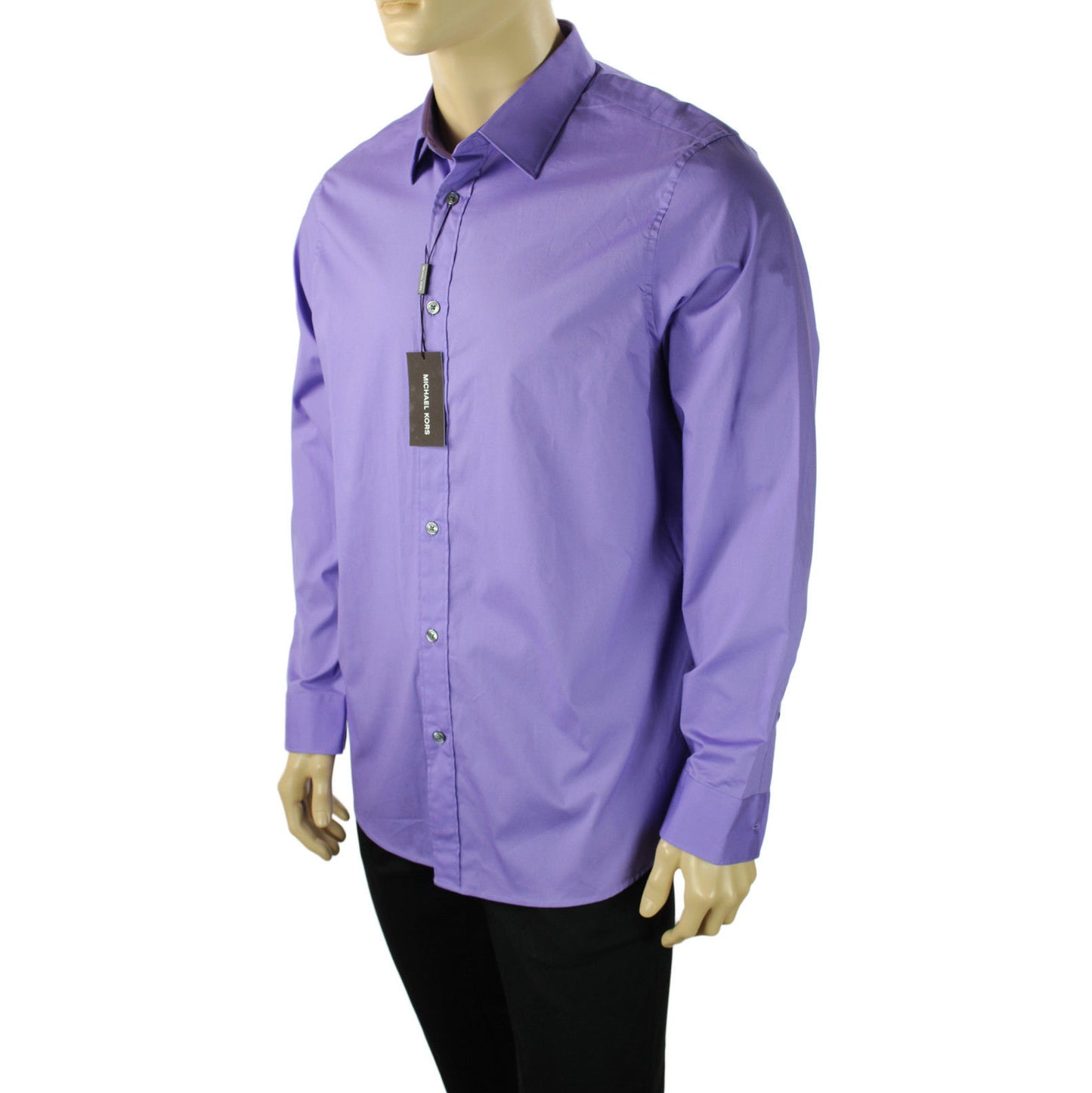 Michael Kors Tailored Fit Shirt (Violet) Men's Long Sleeve
