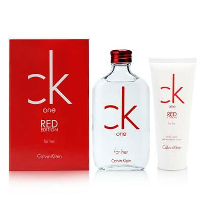 CK One Red Edition 2pcs Gift Set EDT 3.4 oz, Shower Gel 3.4 oz, Women