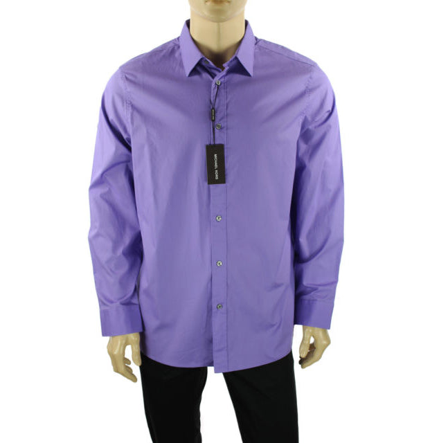 Michael Kors Tailored Fit Shirt (Violet) Men's Long Sleeve