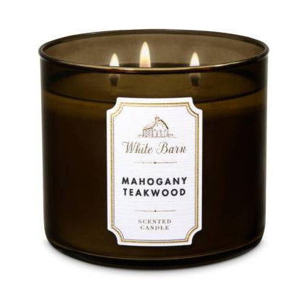 Bath & Body Works® White Barn MAHOGANY TEAKWOOD 3-Wick Candle
