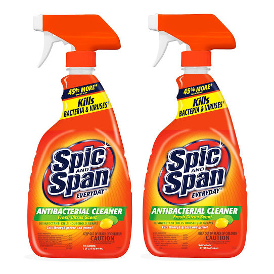 Spic and Span Everyday Antibacterial Cleaner Fresh Citrus Scent  32 oz 946 ml "2-PACK"