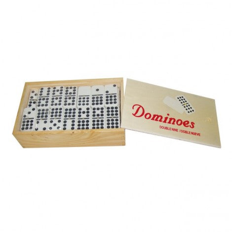 Dominoes Double Nine Set in wooden storage Box